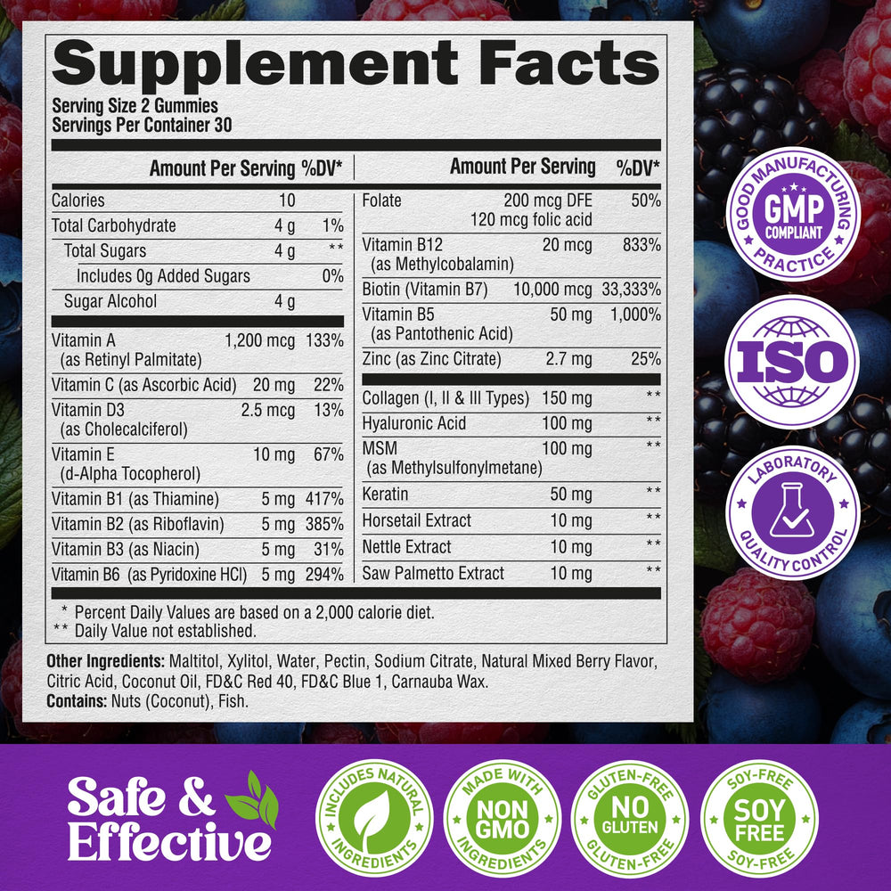 Two-pack NutraHarmony Biotin Collagen Gummies packaging