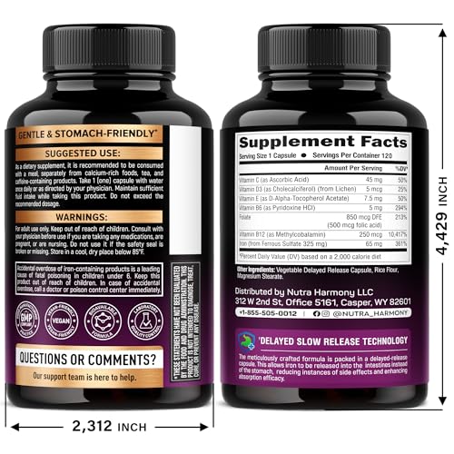 Close-up of NutraHarmony iron 65mg capsule