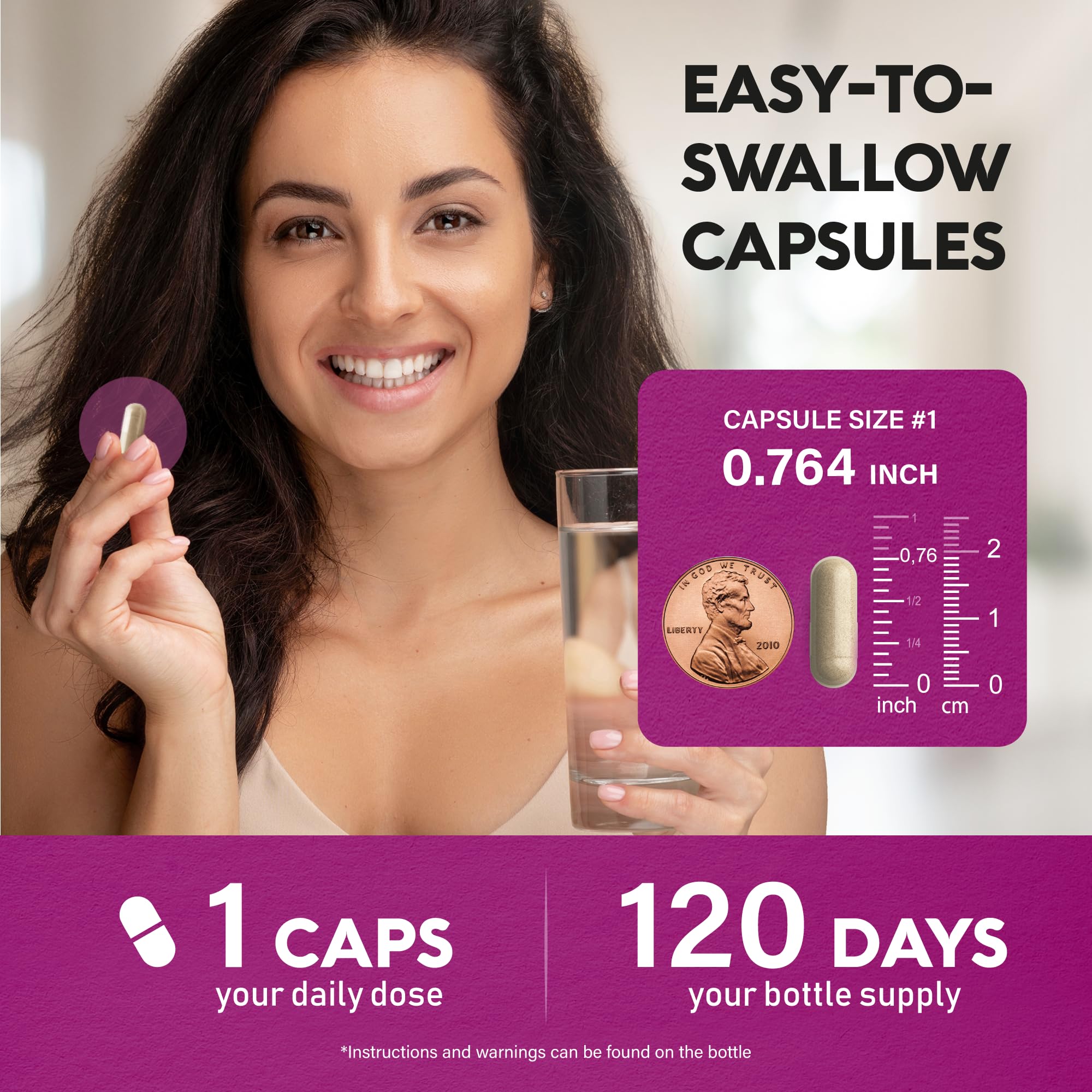 120-capsule bottle of NutraHarmony iron supplement