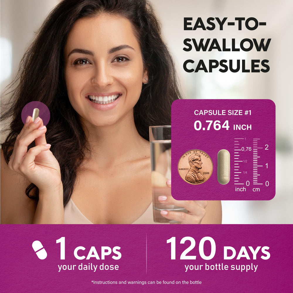 120-capsule bottle of NutraHarmony iron supplement
