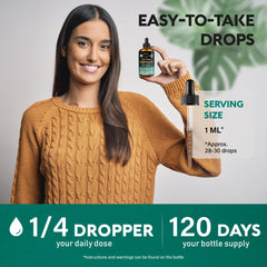 NutraHarmony Lymph Drops glass bottle with droplets ready to use
