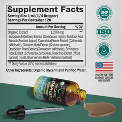 NutraHarmony Lymph Drops organic seal emphasizing clean sourcing