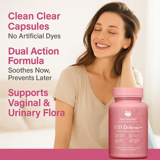 Close-up of D-Mannose, Cranberry and other ingredients