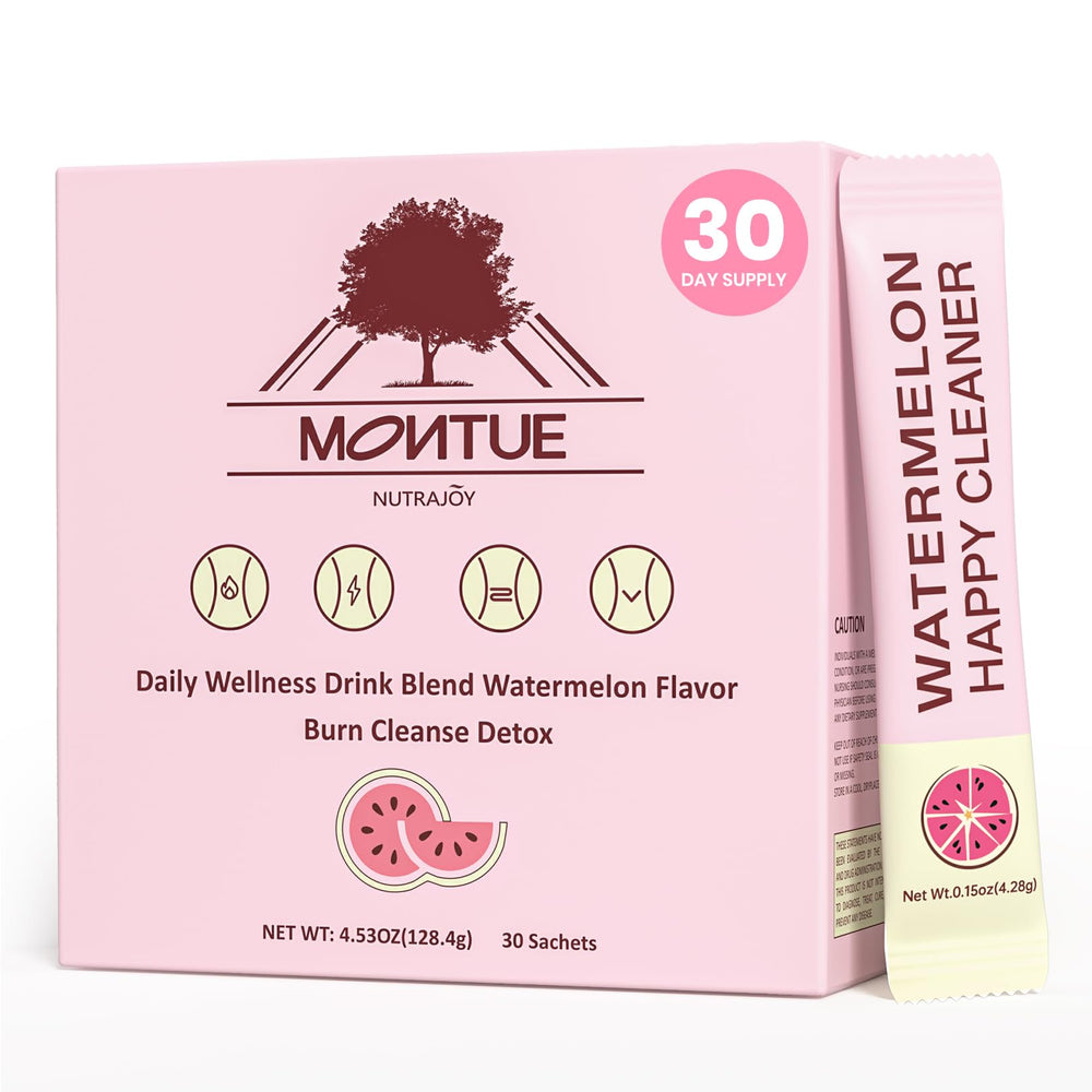 NUTRAJOY Happy Cleaner Gut Health Probiotic Powder Watermelon flavor bottle and packaging