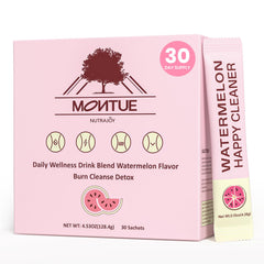 NUTRAJOY Happy Cleaner Gut Health Probiotic Powder Watermelon flavor bottle and packaging