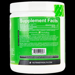 Close-up of packaging and nutrition information for NutraKey Arginine Powder 250 g