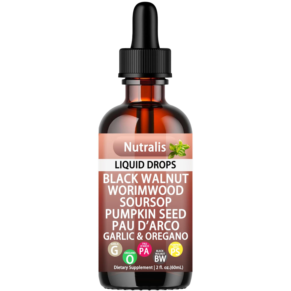 Nutralis Black Walnut Wormwood Gut Cleanse liquid drops bottle – front view
