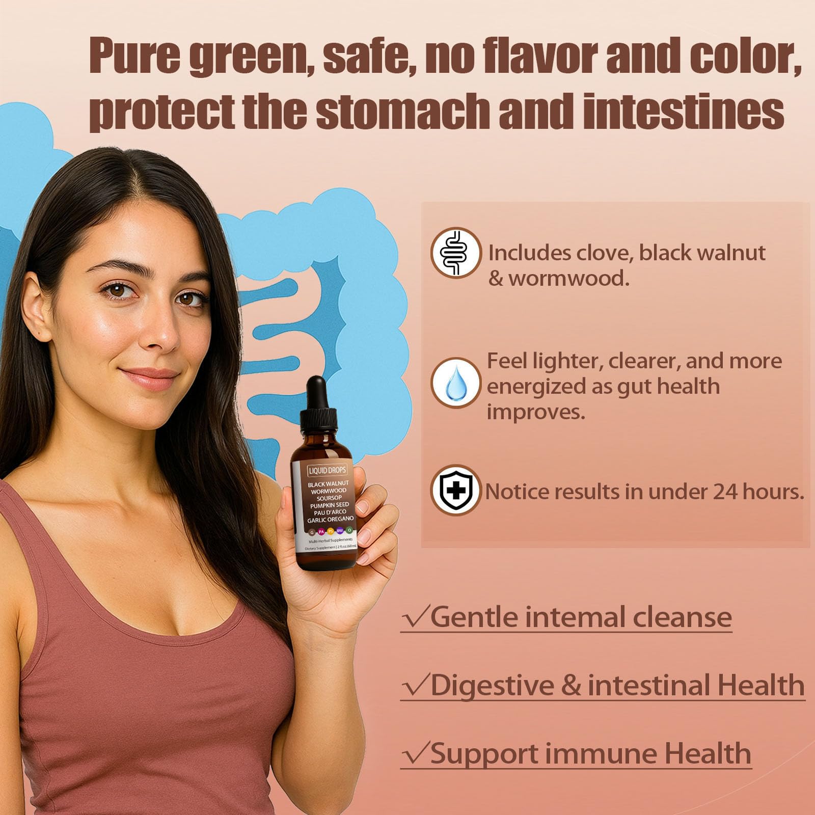 Garlic, oregano oil and turmeric for digestion support