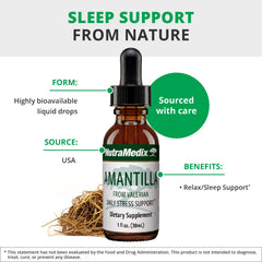 Vegan supplement seal on Amantilla Tincture bottle