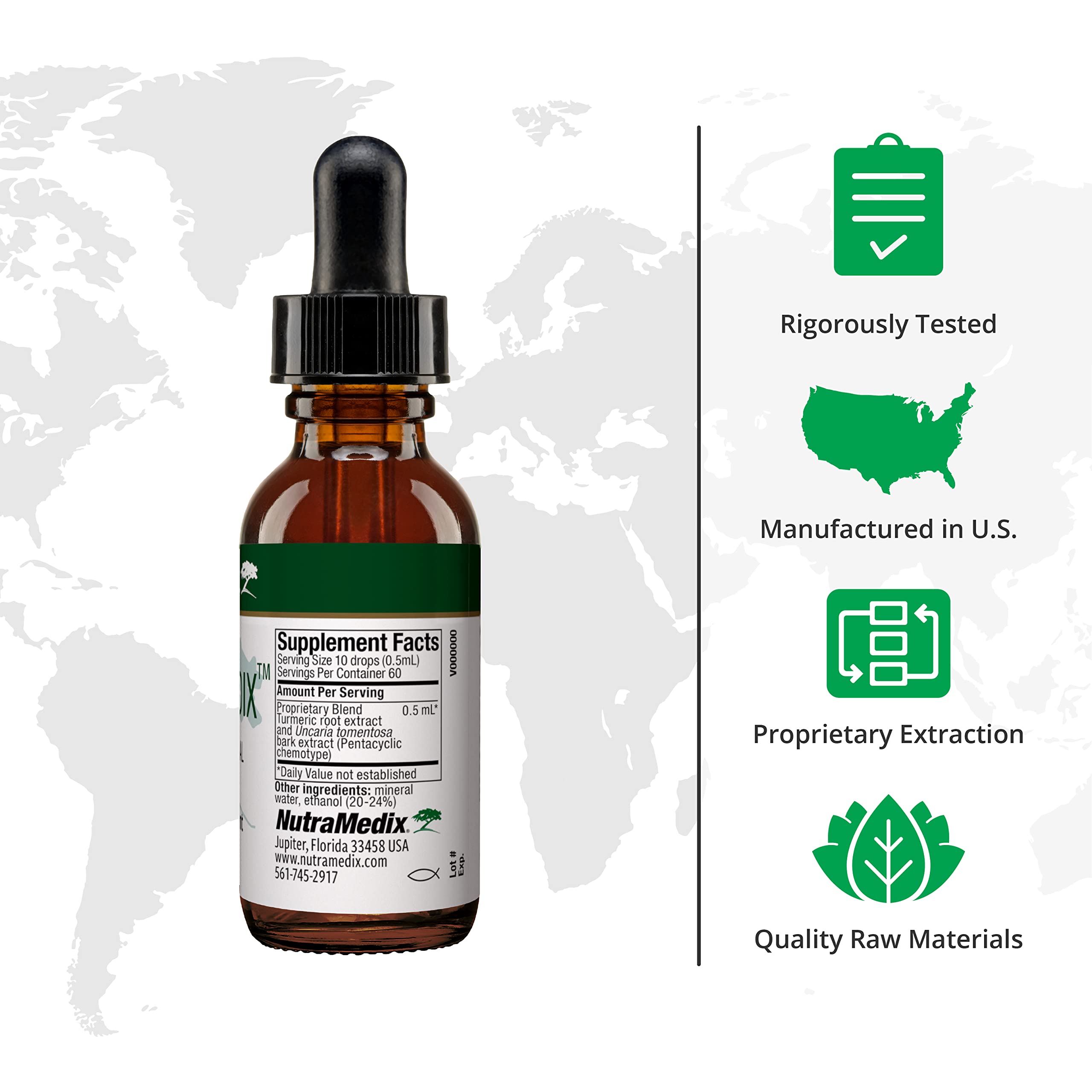 Bioavailable liquid extract tincture close-up with dropper