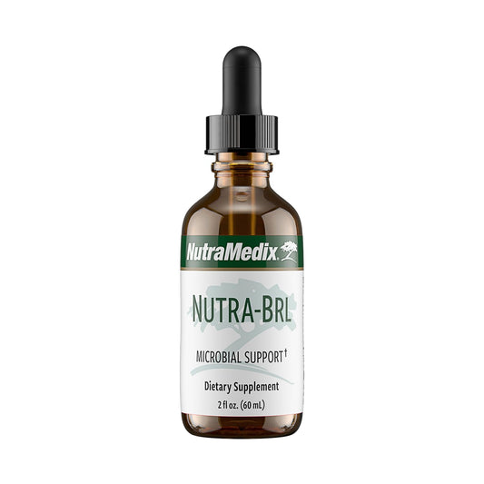 Close-up of Nutra BRL bottle label
