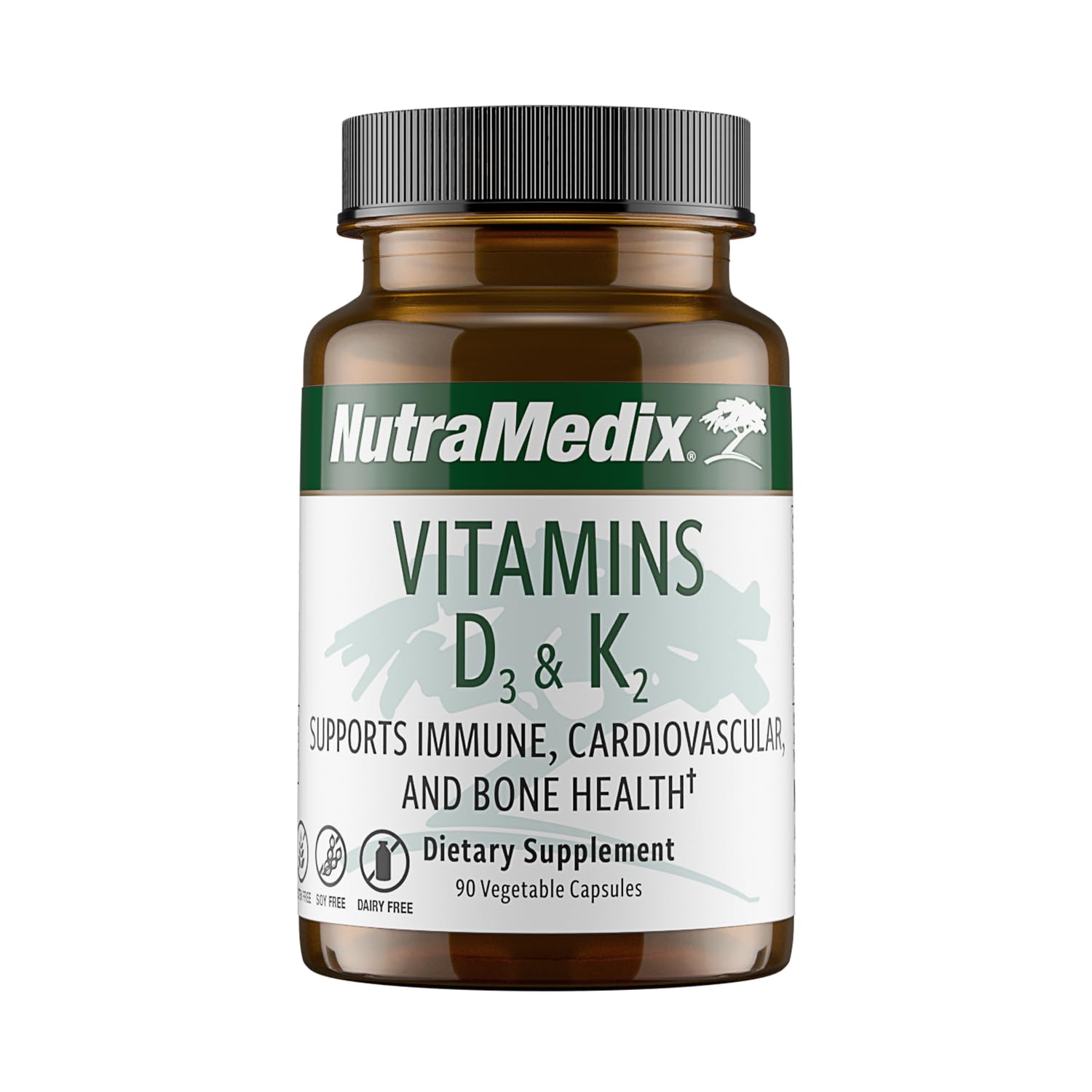 NutraMedix Vitamin D3 & K2 immune support bottle with capsules