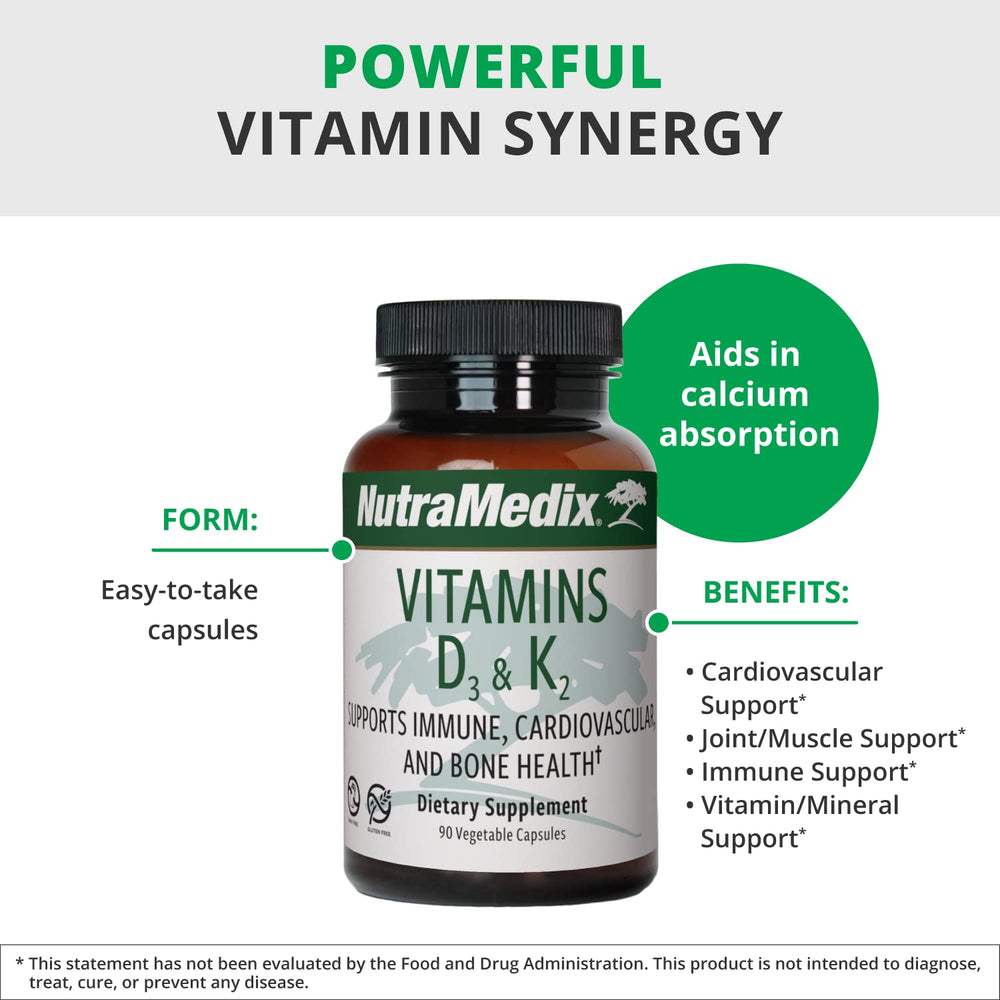 Graphic showing calcium directing to bones with Vitamin D3 & K2