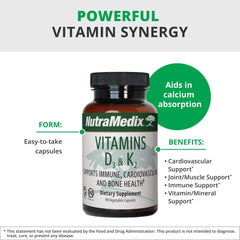 Graphic showing calcium directing to bones with Vitamin D3 & K2