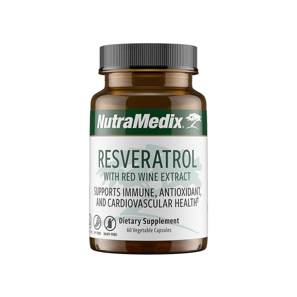 NutraMedix Resveratrol capsules with red wine extract label