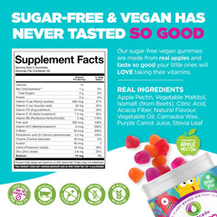 Colorful vegan gummy vitamins for kids