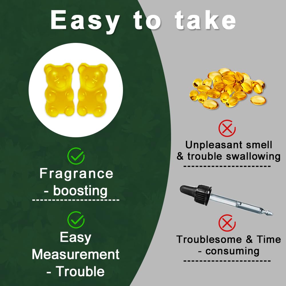 Gummy close-up highlighting 1000mg mullein leaf extract
