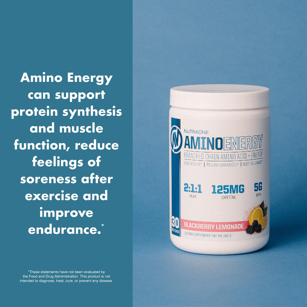 Active lifestyle image with fitness enthusiast using NutraOne Amino Energy