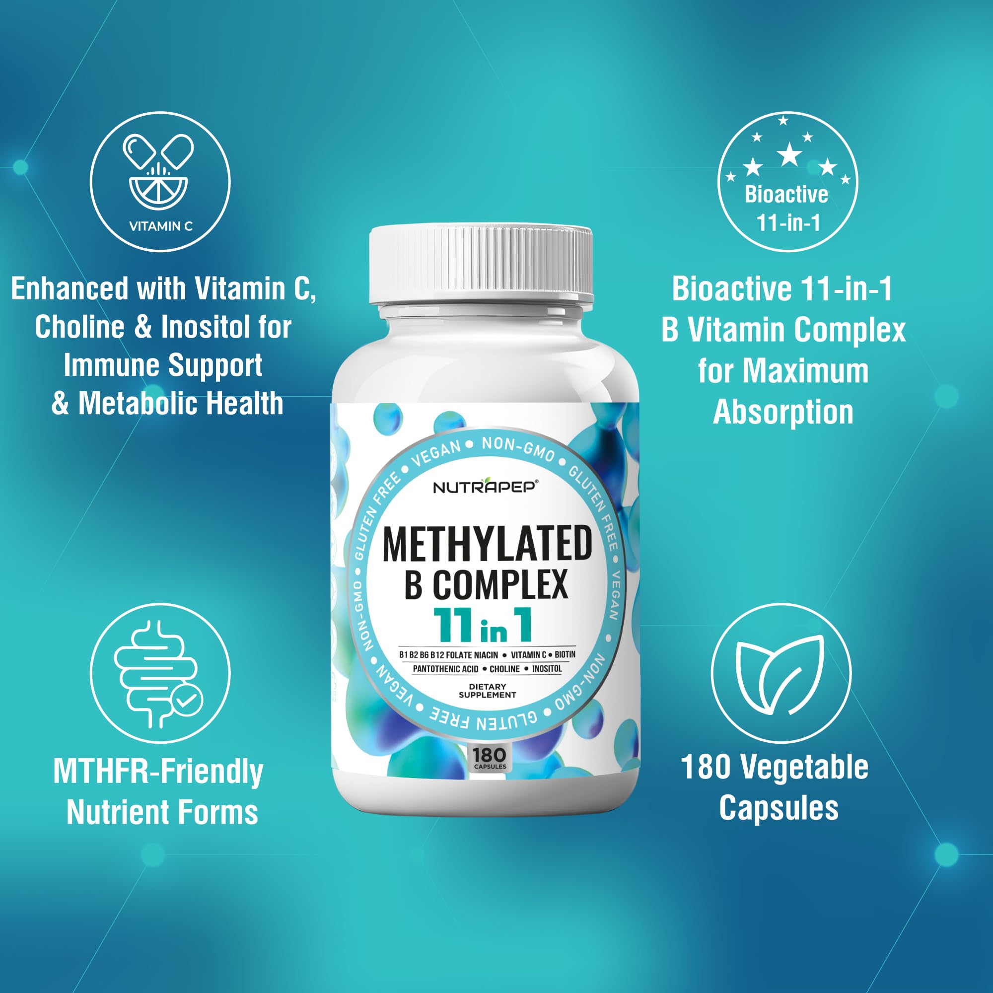 Vegan, non-GMO, and allergen-free badge on packaging