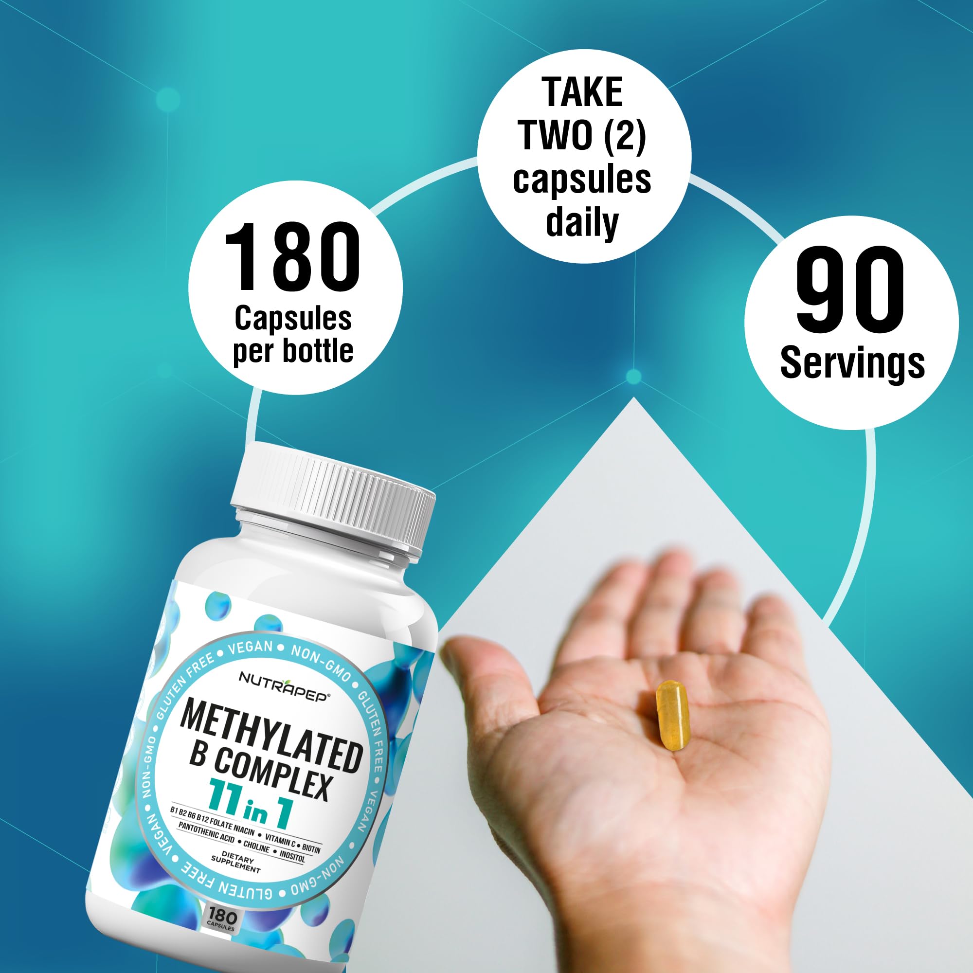 180 capsules per bottle displayed on label