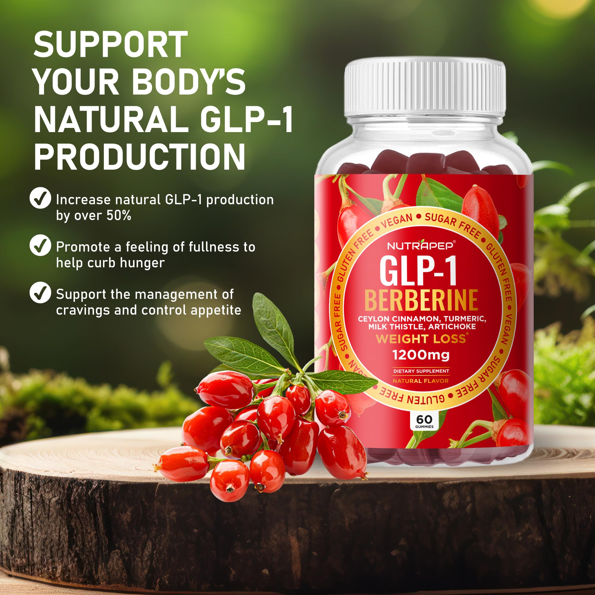 Recommended serving size for NutraPep Berberine GLP-1 Gummies
