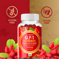Sugar-free and gluten-free badges on NutraPep Gummies package