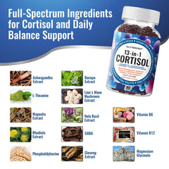 Illustration of key ingredients: Magnesium Glycinate, Ashwagandha, L-Theanine