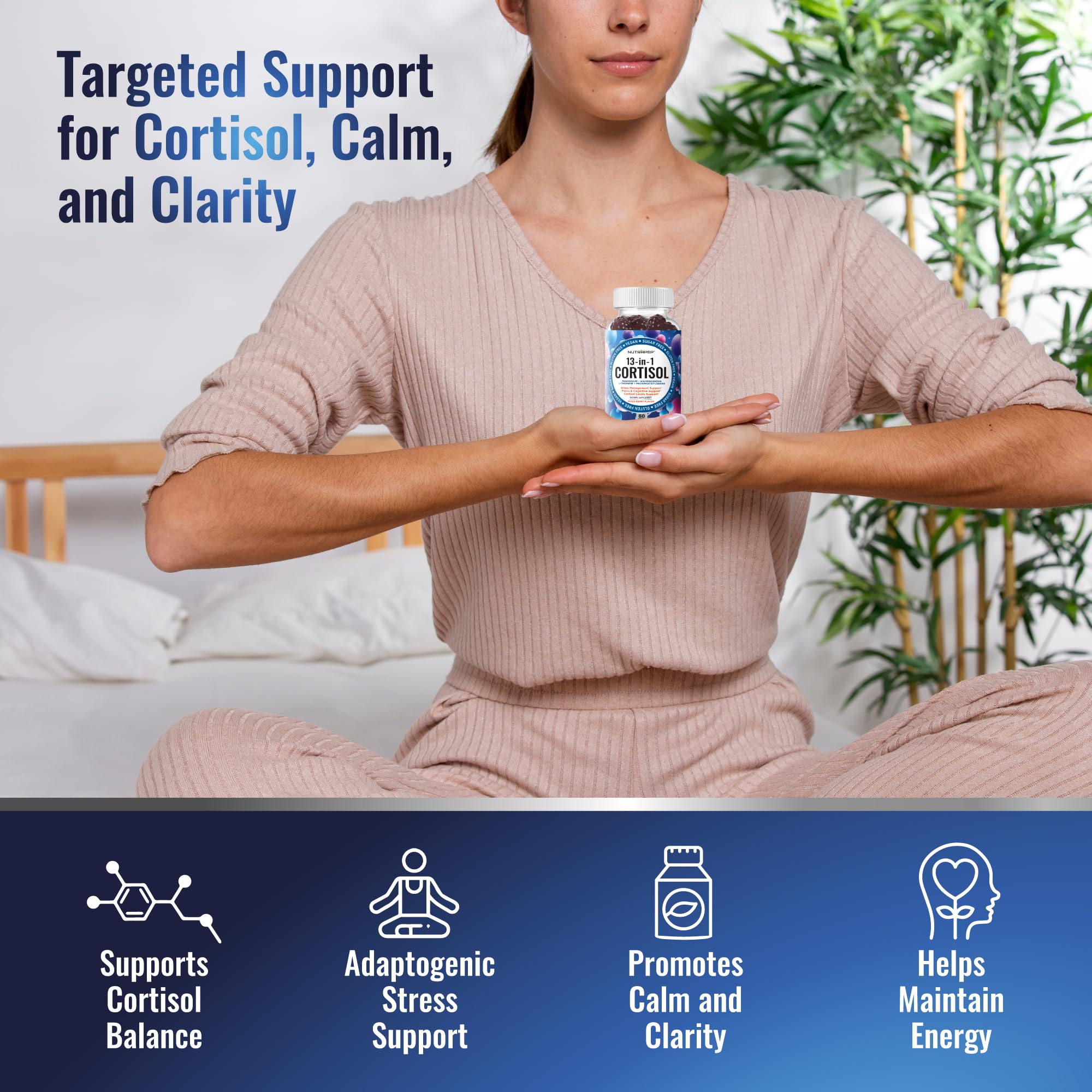 Nutrition facts panel of NutraPep Cortisol Gummies