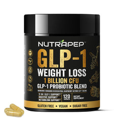 NutraPep GLP-1 Probiotic Weight Loss Supplement bottle with capsules