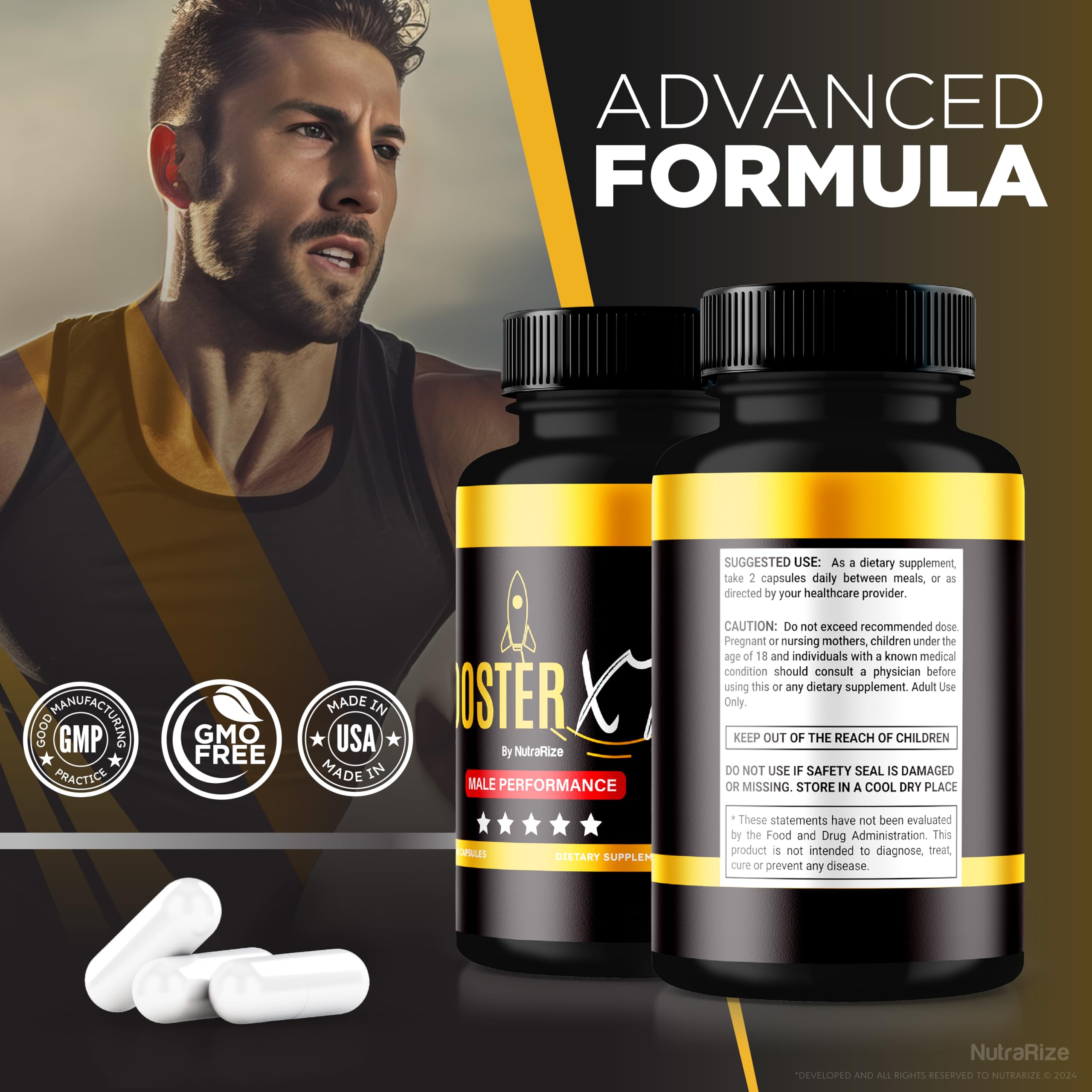 Capsules and bottle with NutraRize branding