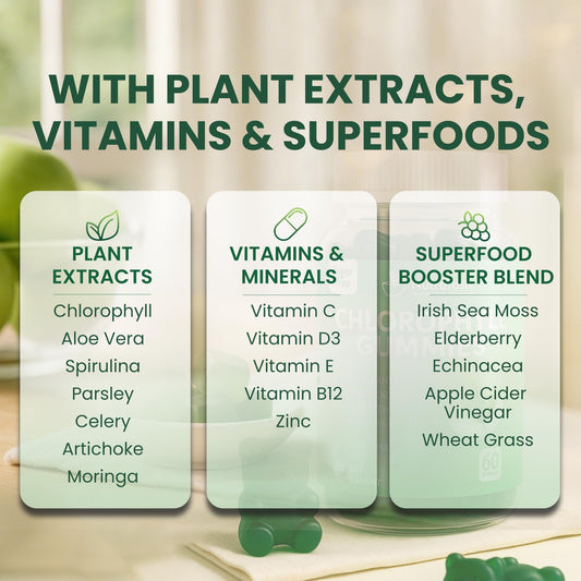NUTRATASTE close-up gummy texture and green apple finish highlighting sugar-free taste