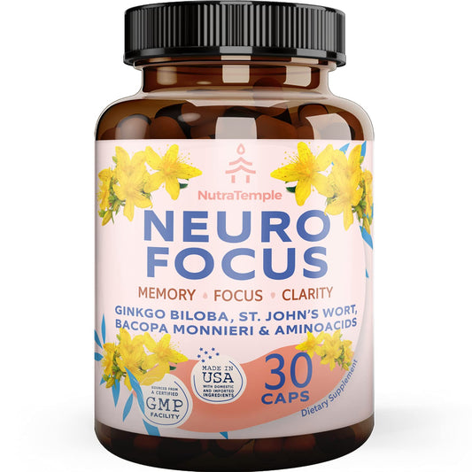 NutraTemple Brain Booster bottle with 30 capsules