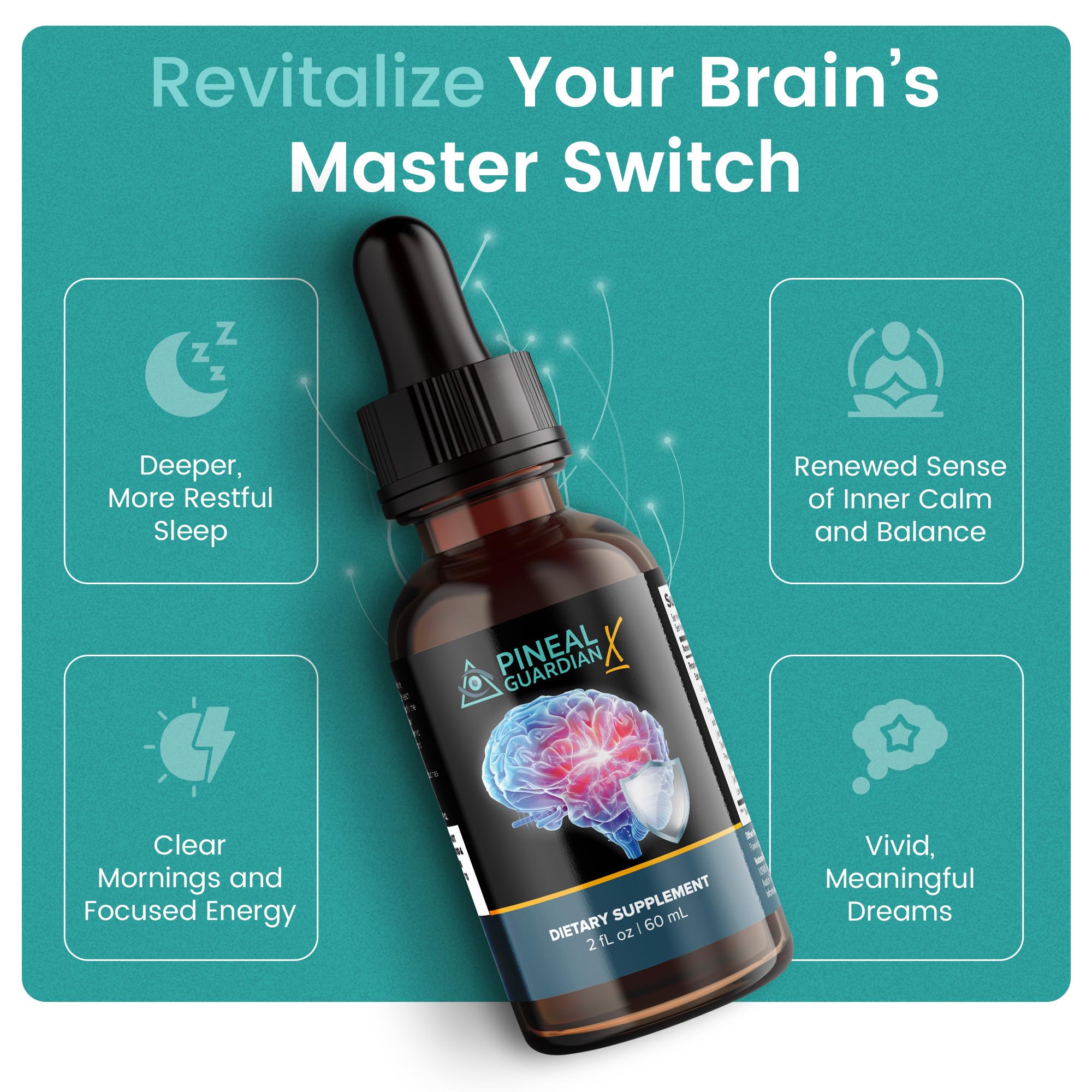 Nutraville Pineal Guardian X full bottle ready for daily use
