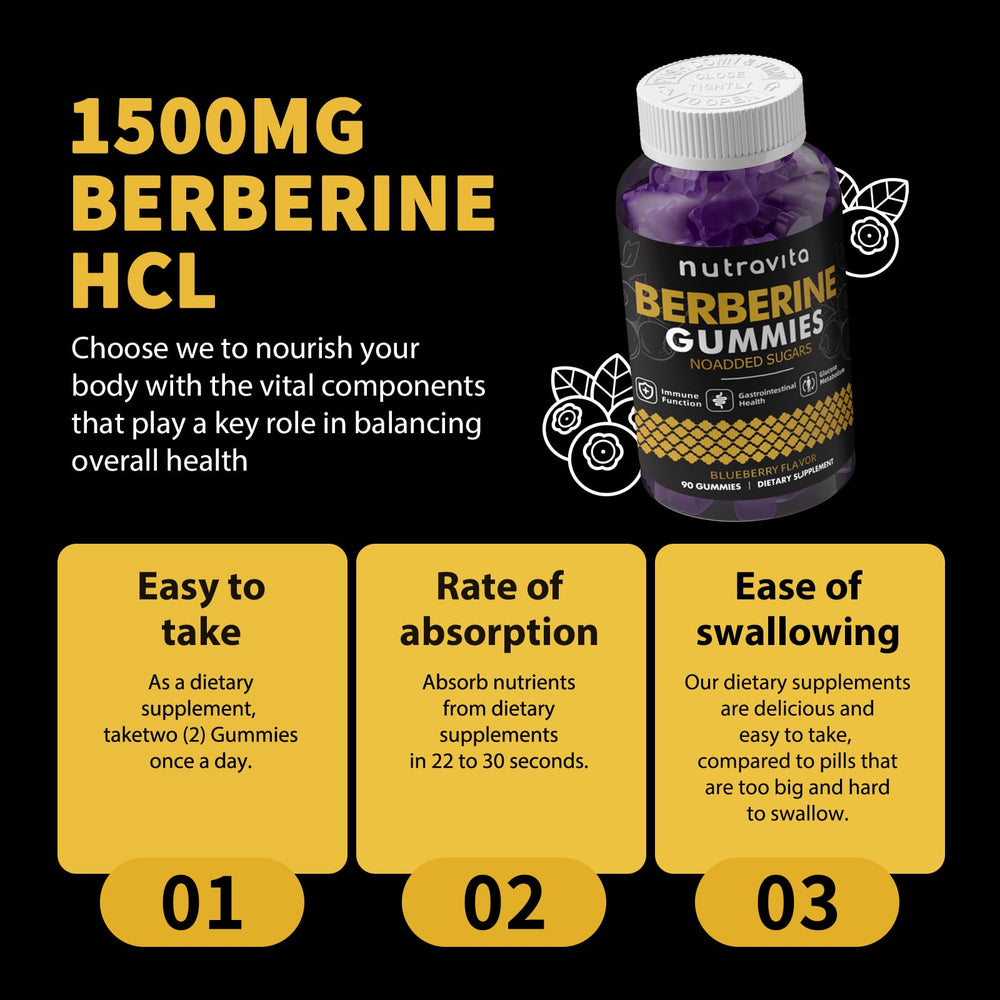 Packaging box for Nutravita Berberine Gummies Blueberry flavor