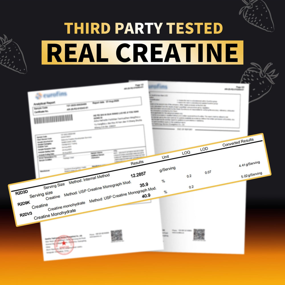 Nutravita Creatine Monohydrate Gummies bottle with strawberry flavor