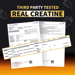 Nutravita Creatine Monohydrate Gummies bottle with strawberry flavor