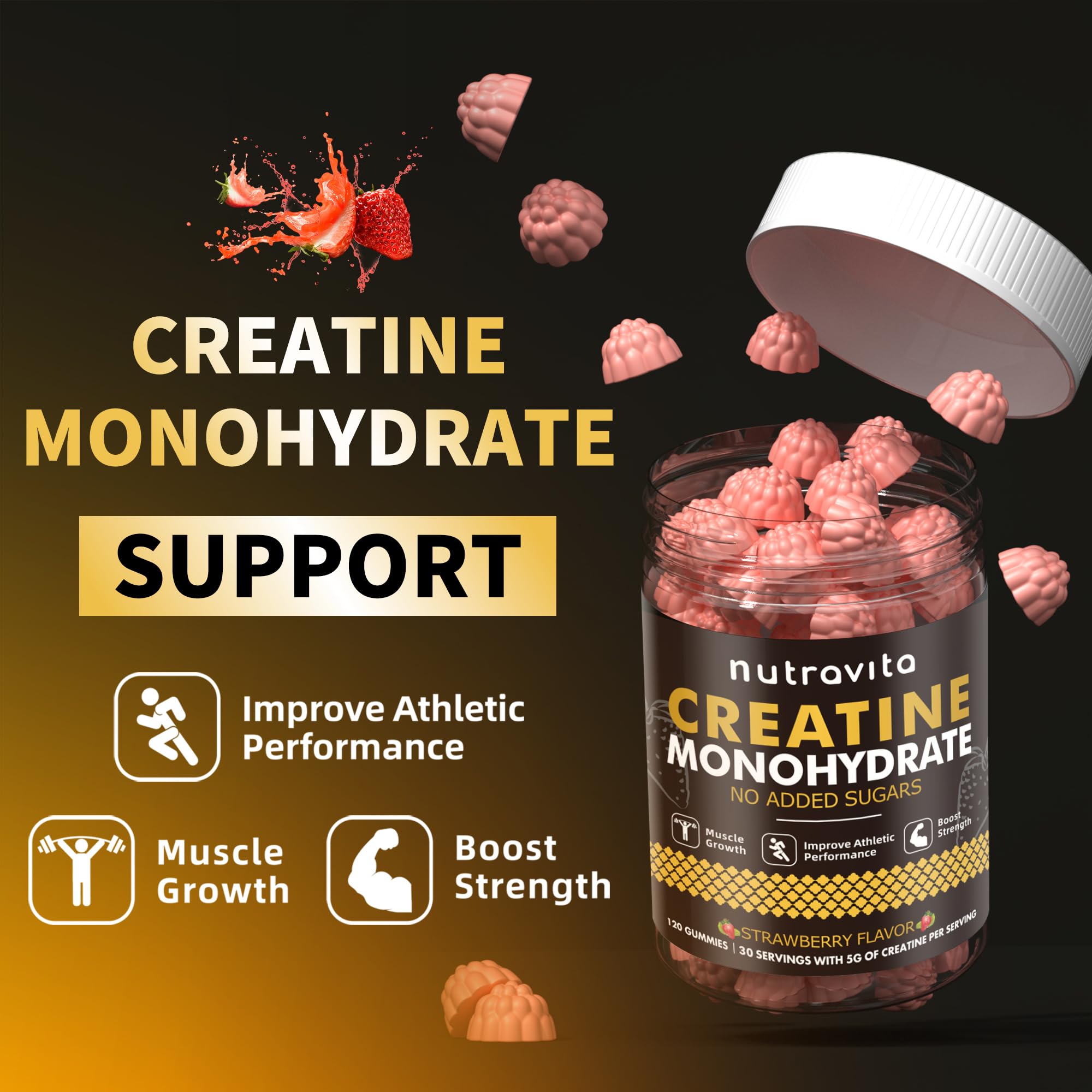 Sugar-free declaration on Nutravita gummies packaging