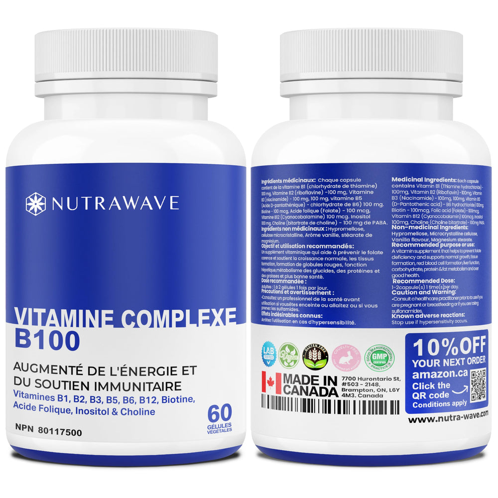 Daily dosage chart for Nutrawave Vitamin B Complex
