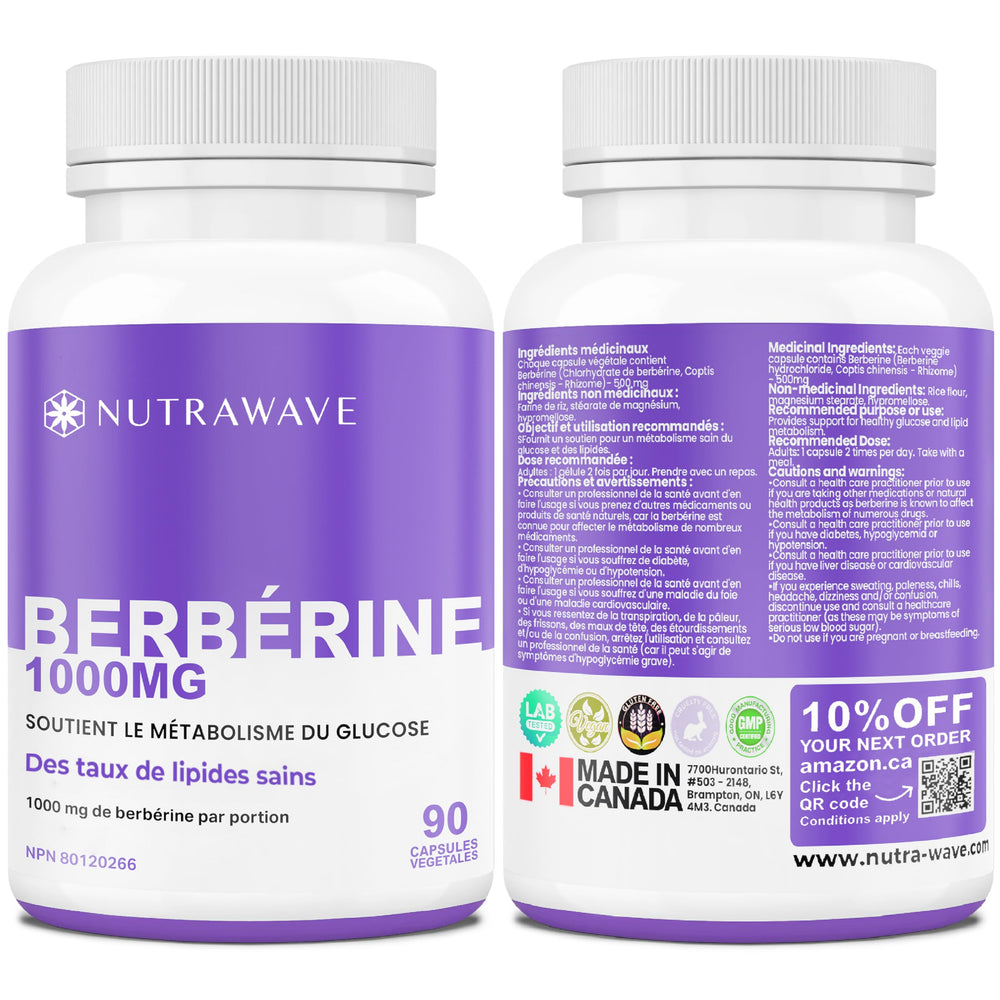 Supplement facts and ingredients panel on product label