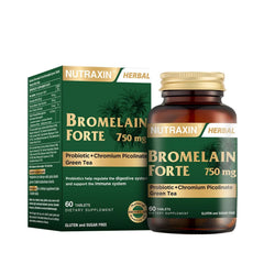 Bottle of Nutraxin Bromelain Forte with label