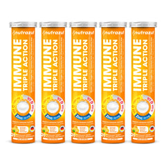 Front view of Nutrazul Immune Triple Action Orange Flavored Tablets package