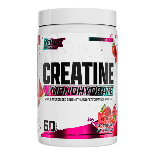 Nutrex Research Flavored Creatine Powder Strawberry Watermelon canister label