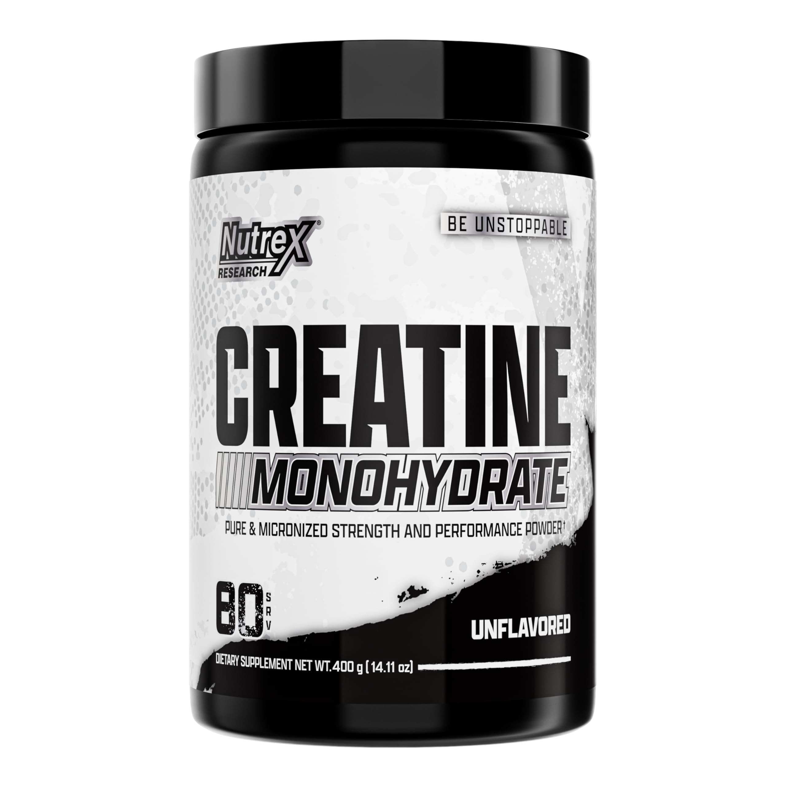 Nutrex Ultra Pure Creatine Monohydrate Powder Unflavored container, 80 servings