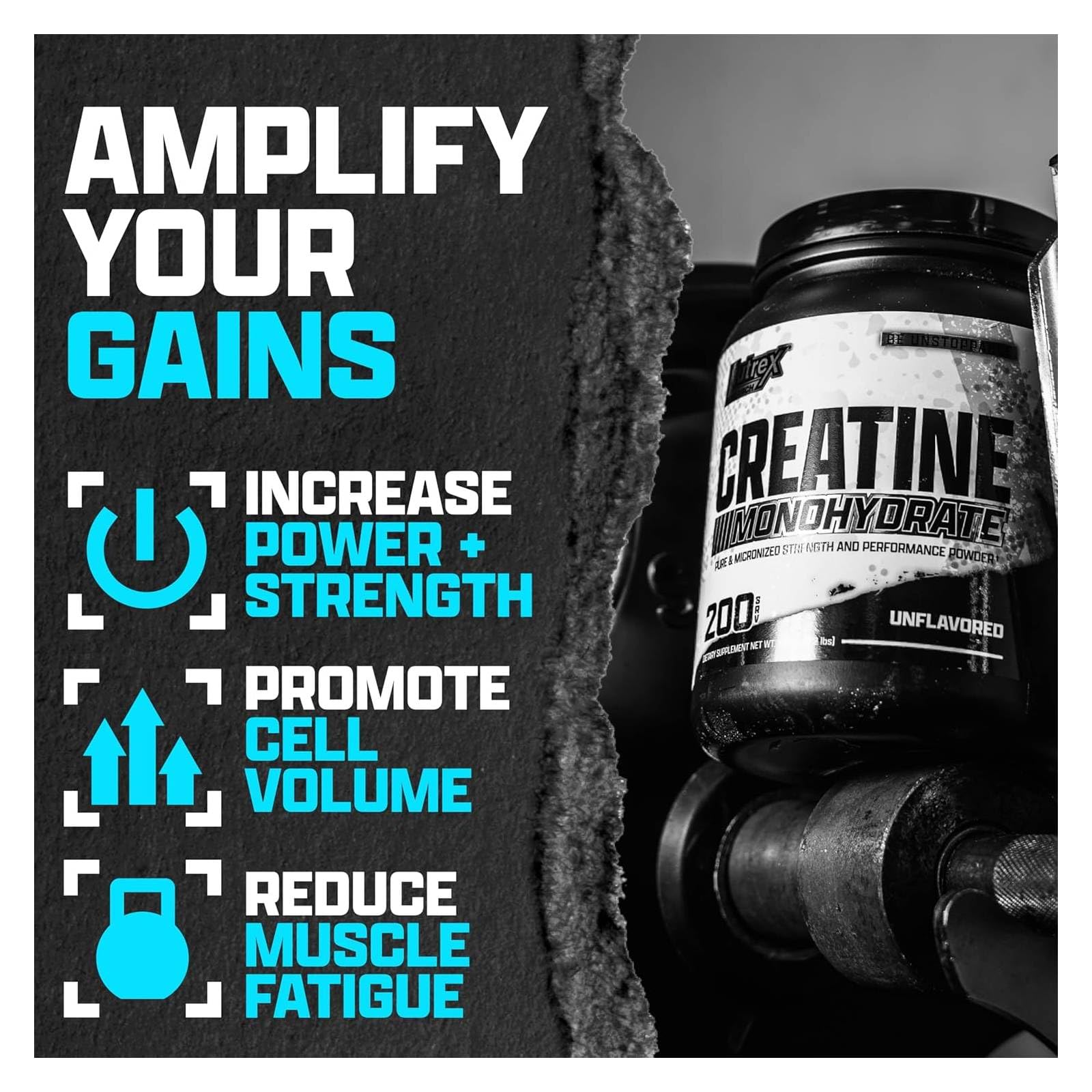 Made in USA Nutrex Creatine Monohydrate bottle