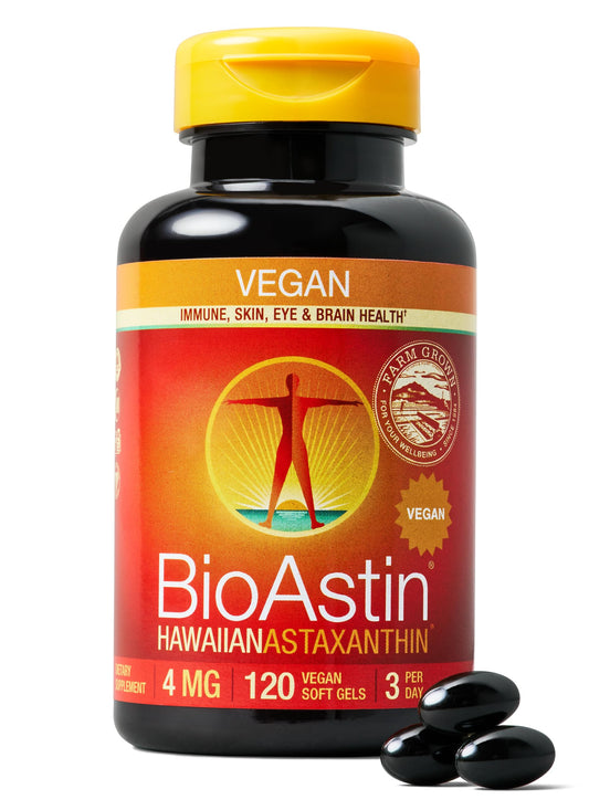 Vegan Hawaiian Astaxanthin 4 mg softgels – 120 count.