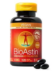 Vegan Hawaiian Astaxanthin 4 mg softgels – 120 count.