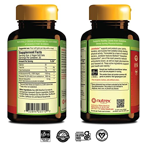 Label showing 12 mg Hawaiian Astaxanthin per softgel