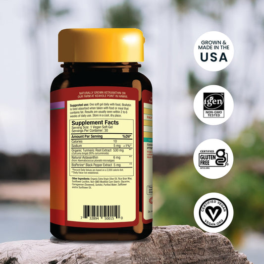 Close-up of TurmericAstin capsule ingredients