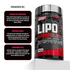 Nutrex Lipo-6 Black Max bottle with label reading Max Strength