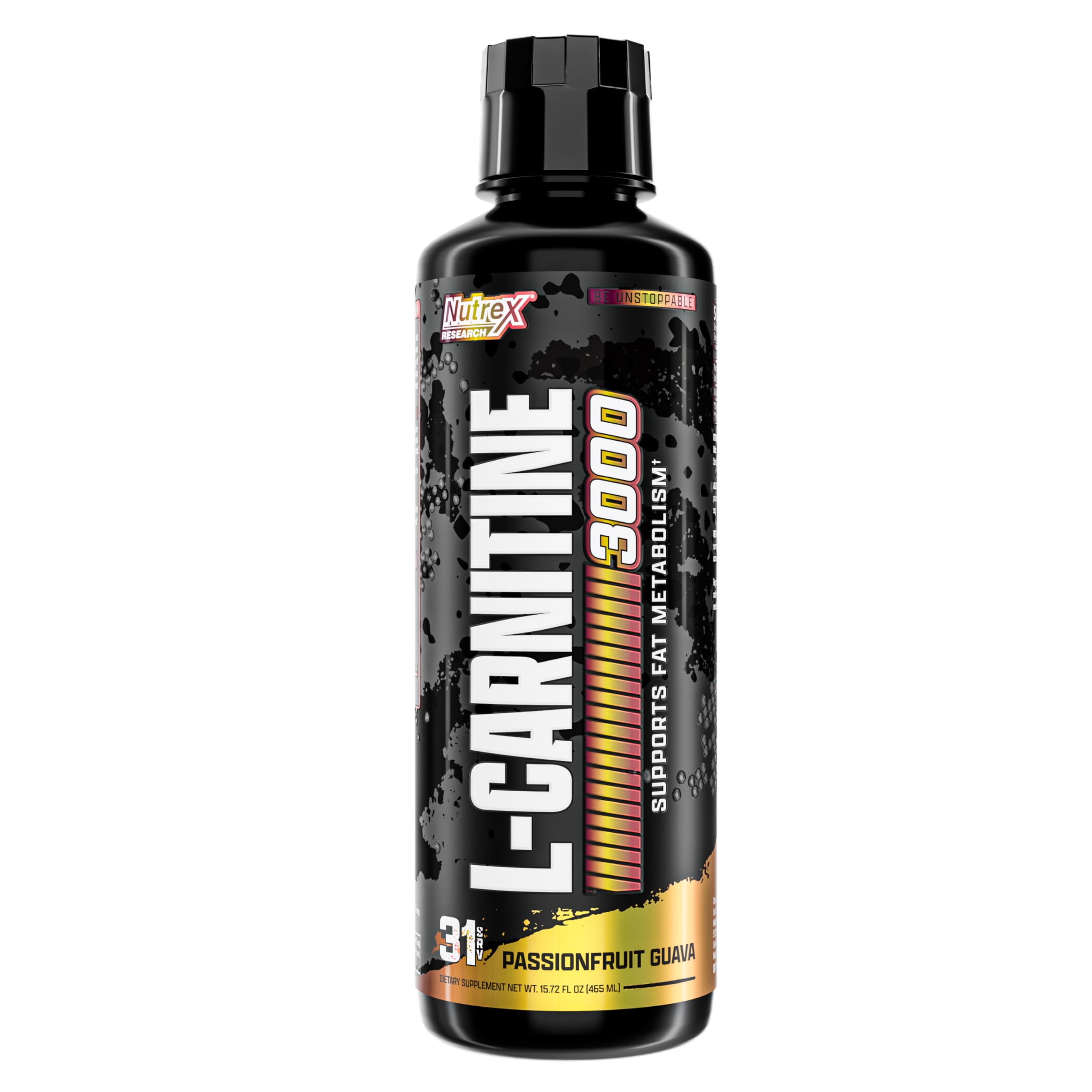 Nutrex Liquid Carnitine 3000 bottle – Passionfruit Guava label